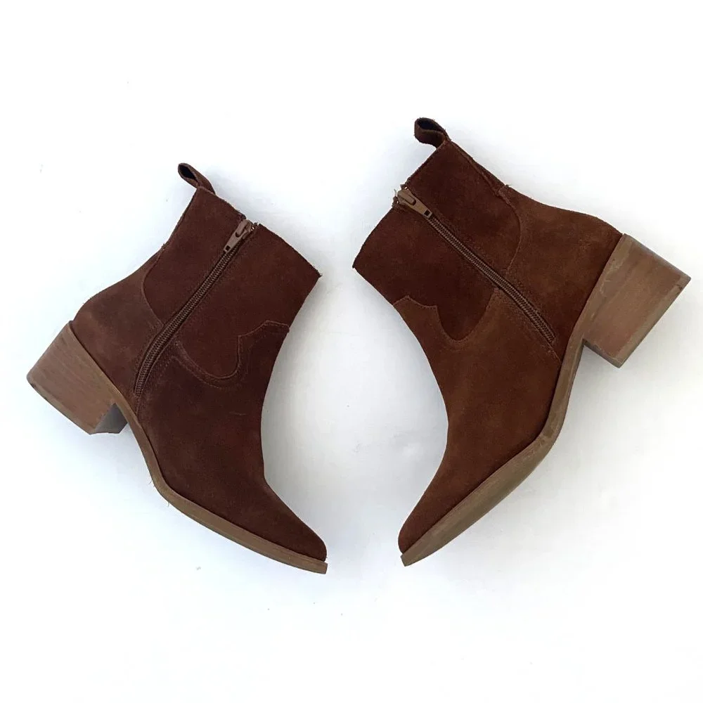 Steven by Steve Madden Brown Wayland Western Suede Boots - Picture 5 of 16